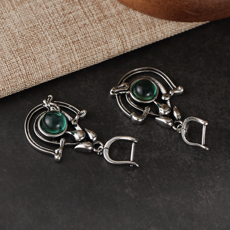 Ladies' Vintage Drop Earrings with Vine Hollow Design